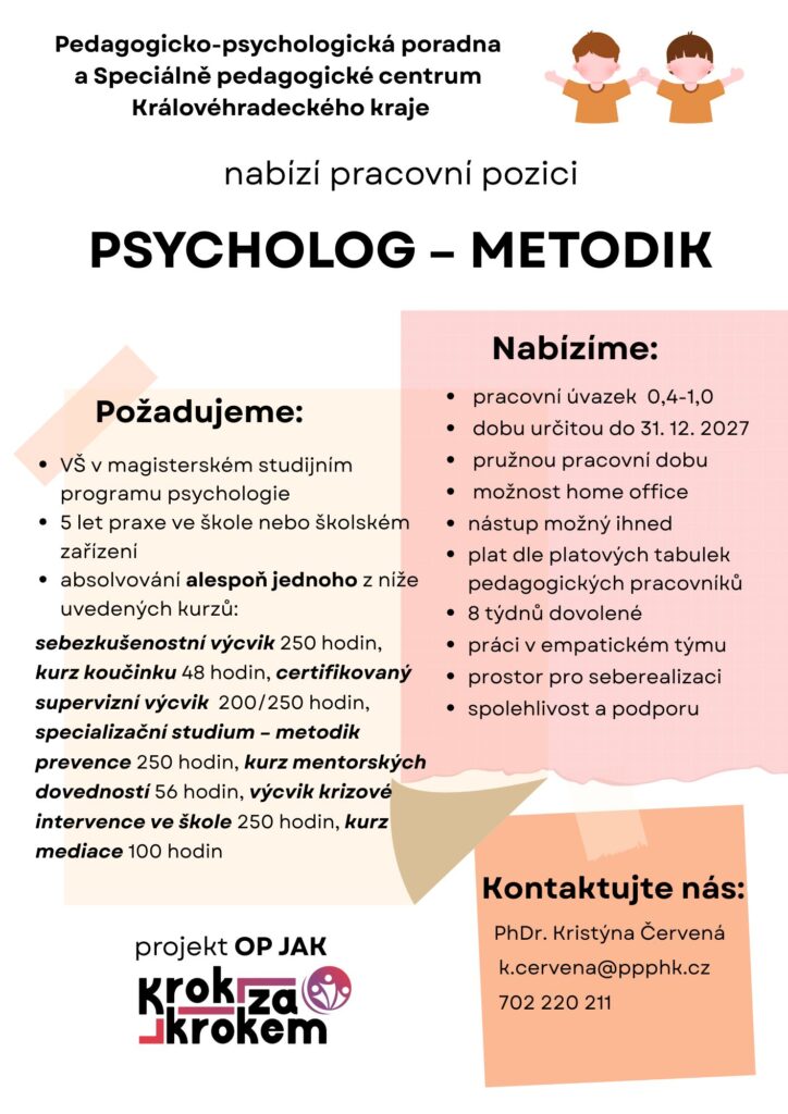 nabidka prace krok za krokem – psycholog